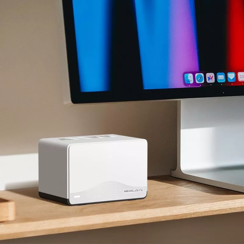Tinklinė sistema MERCUSYS Halo H27BE (3 vnt.) Dviejų juostų 2,4/5 GHz Wi‑Fi 6, 3568 Mbps bendra sparta, 3x LAN prievadai, vidinės antenos, balta