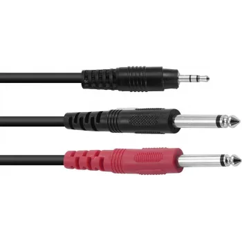 Adapterio kabelis Omnitronic 3,5 mm į 2×3,5 mm, stereofoninis skirstytuvas, 1,5 m