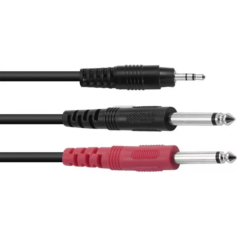 Adapterio kabelis Omnitronic 3,5 mm į 2×3,5 mm, stereofoninis skirstytuvas, 1,5 m