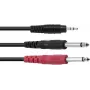 Adapterio kabelis Omnitronic 3,5 mm į 2×3,5 mm, stereofoninis skirstytuvas, 1,5 m