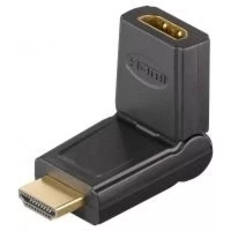 Wentronic Goobay HDMI™ adapteris, HDMI standartinis lizdas (A tipo), juodas - HDMI™ A lizdas > HDMI™ A kištukas, pasukamas (51721)