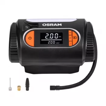Oro kompresorius Osram TyreInflate 2120 — kompaktiškas 12 V baterija maitinamas padangų pripūtimo įrenginys (OTI2120)