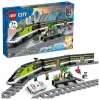 LEGO 60337 City Express keleivinis traukinys su nuotolinio valdymo pulteliu, žaislas vaikams, berniukams ir mergaitėms su veikiančiais priekiniais žibintais, 2 vagonais ir 24 bėgių detalėmis