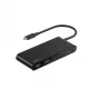 Belkin Connect, USB Type-C, HDMI, USB 2.0 Type-A, USB 3.2 Gen 1 (3.1 Gen 1) Type-C, MicroSD (TransFlash), SD, juoda, apvalus kabelis, 0,2 m