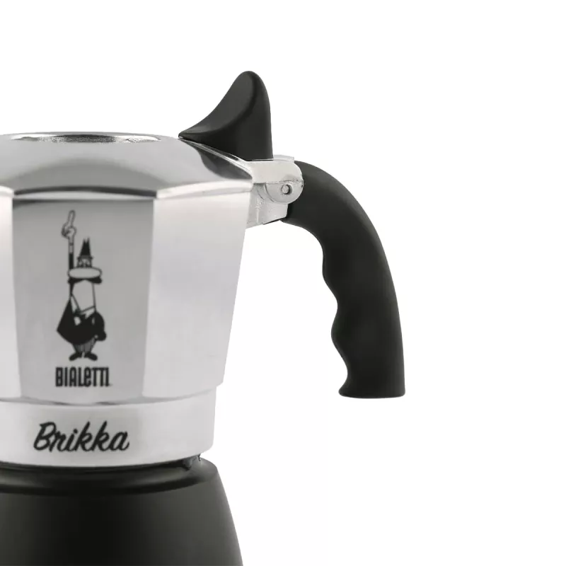 Moka puodas Bialetti Brikka 0,17 l — kaitlentės espreso virimo aparatas, 4 puodeliai, aliuminis, ne indukcinis