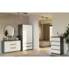 Komoda 2 durys 3 stalčiai top e shop M-MP-K-MAL-2D3S-ANTBIA — antracitinis rėmas, baltos durys, 1200×750×400 mm