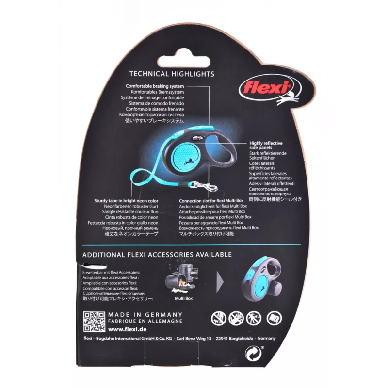 FLEXI New Neon M - ištraukiamas pavadėlis - 5 m