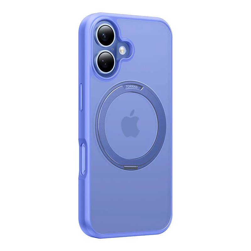 Apsauginis dėklas Torras Ostand Pro, skirtas iPhone 16 — mėlynas plonas lengvas dėklas