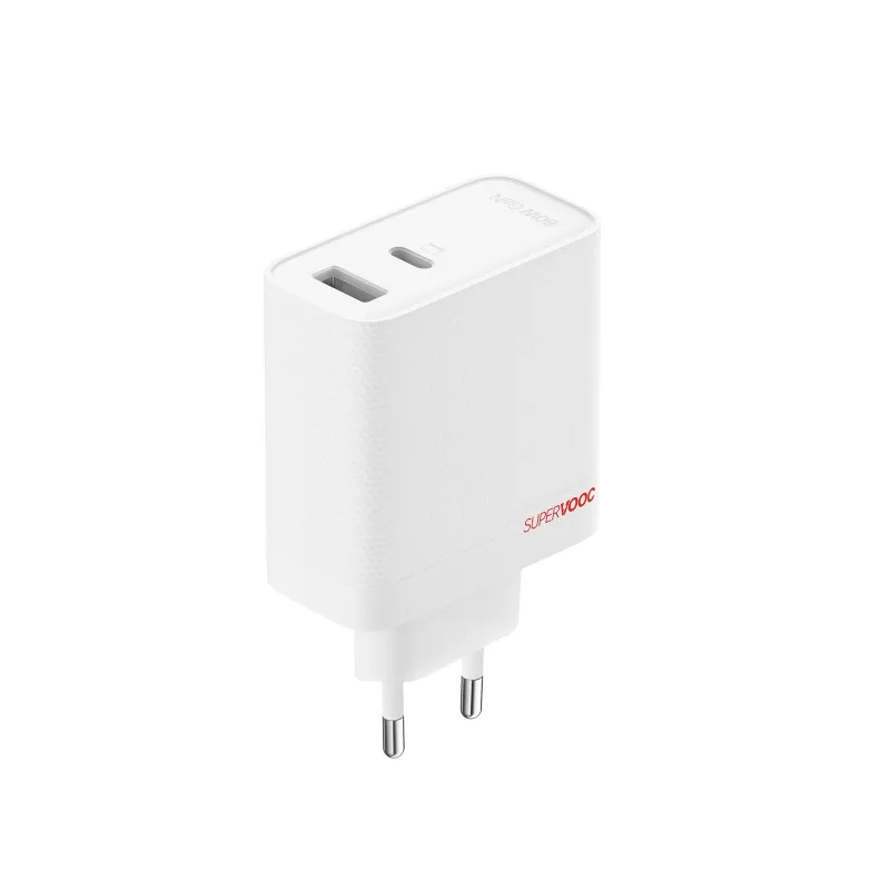 OnePlus 80W maitinimo adapteris (Type-C + Type-A)