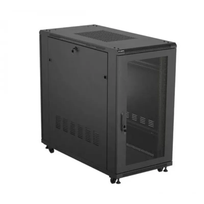 19 colių stovo spinta LANBERG FF01-6222-23B 22U 600x1200 mm juoda, perforuotos durys