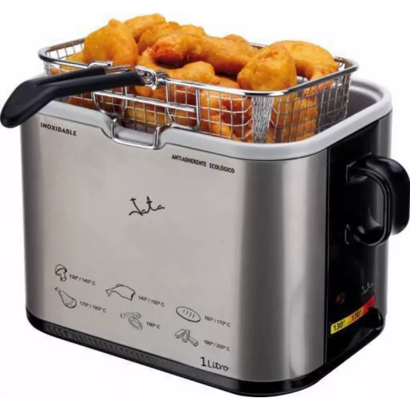 Fryer JATA FR326N Single 1 L 1000 W Juoda Sidabrinė