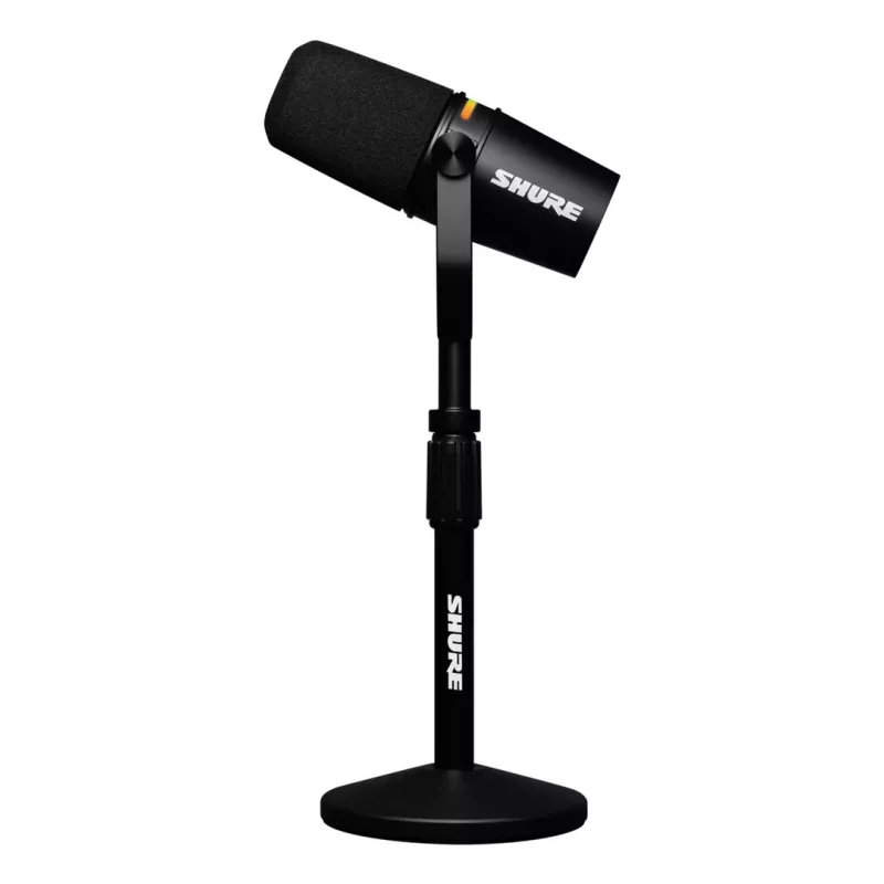 Shure MV7+-K-BNDL - pultinis/vokalinis mikrofonas su XLR/USB-C jungtimi, juodas + stalinis stovas GATOR