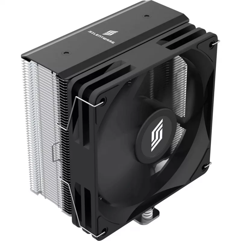 CPU aušintuvas Silentware Bora Performance — 120mm PWM ventiliatorius, 215W TDP, 5 šilumos vamzdeliai, Intel ir AMD lizdų palaikymas