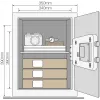 Biuro seifas Yale YSV/390/DB2 — 40 l plieno seifas, juodas, kombinuota spyna, montuojamas ant grindų / sienos