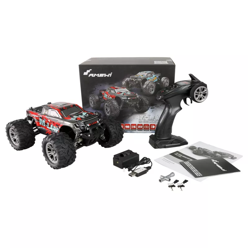 Amewi M-Land Monstertruck 48km/h 4WD 1 16 RTR Raudona (22622)