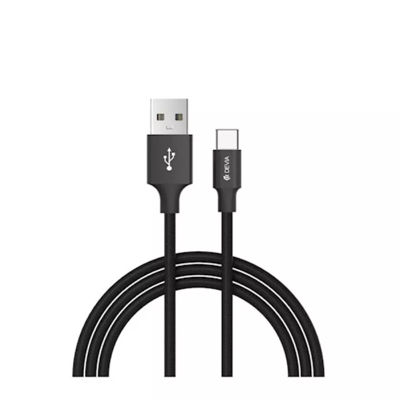 USB duomenų kabelių rinkinys Devia Pheez Series Micro — 3 vnt.: 25 cm, 1 m, 2 m — Juoda