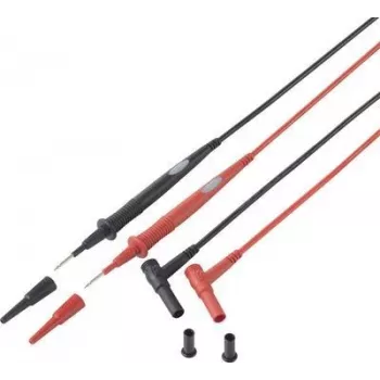 VOLTCRAFT Safety Test Lead 1.00 m Juoda, Red MS-7 (VC-10982495)