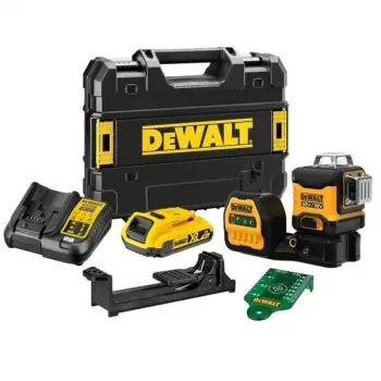 Lazerinis nivelyras DeWalt DCE089D1G18-QW žalias spindulys savaiminis išsilyginimas 360° suderinamas su imtuvu