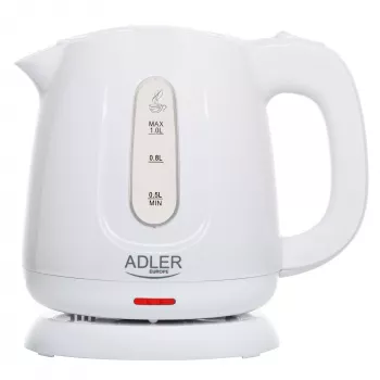 Elektrinis virdulys Adler AD 1373 — 1 L talpa, 850 W, baltas, 360° pagrindas, polipropilenas