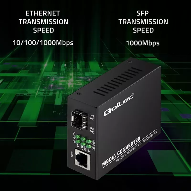 Medijos keitiklis SWITCH Ethernet 1x RJ45 1x SFP