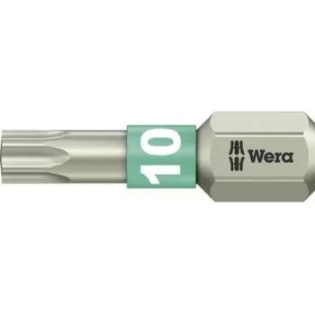 Atsuktuvų antgaliai TORX® 25 mm Wera T10, skirti 6,3 mm (1/4 colio) pavarai