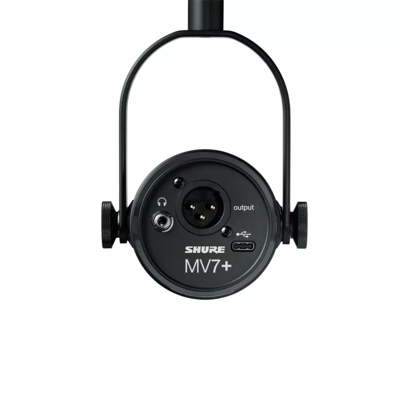 Shure MV7+-K - Paskaitų/vokalo mikrofonas su XLR/USB-C jungtimi, juodas
