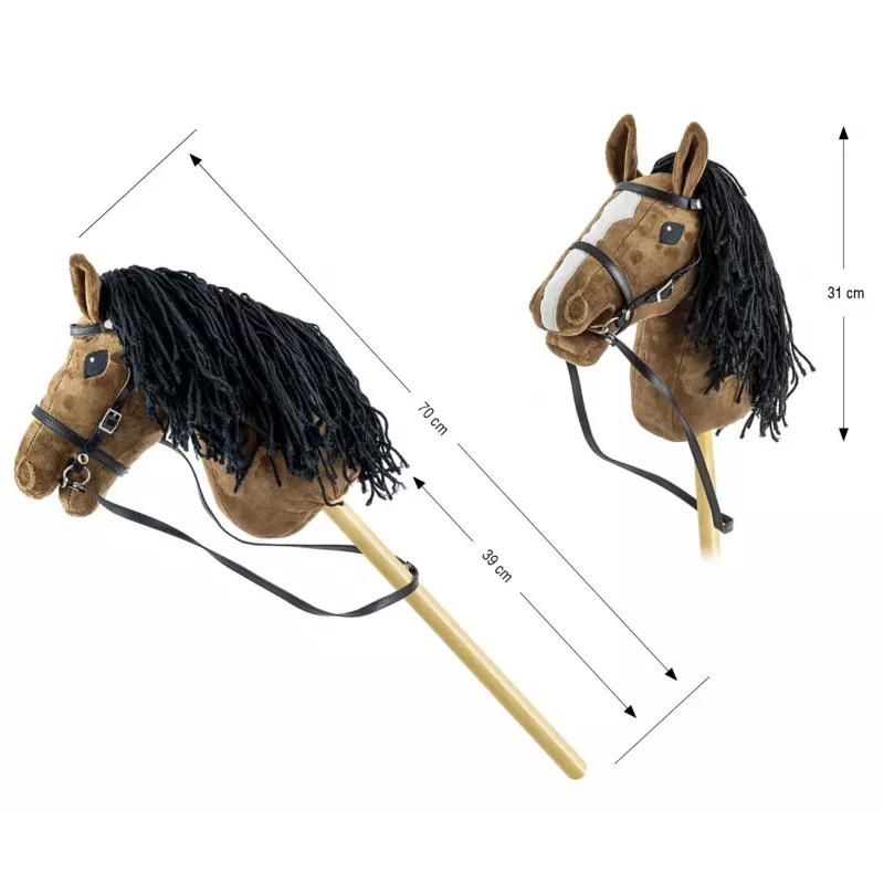 Arkliukas ant pagaliuko Hobby Horse tamsiai rudas
