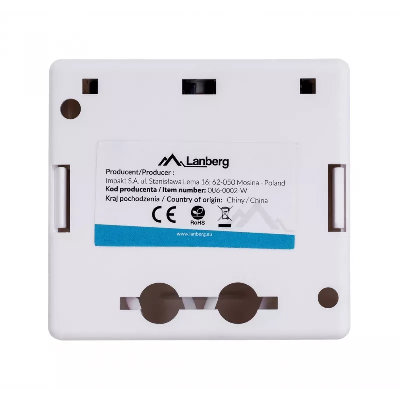 LANBERG Outlet Box RJ-45 Cat6 OU6-0002-W baltas, 2 lizdai, 30×54×57 mm