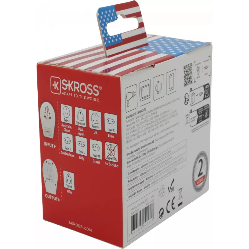 SKROSS World to US USB AC20PD (1.500294-E)