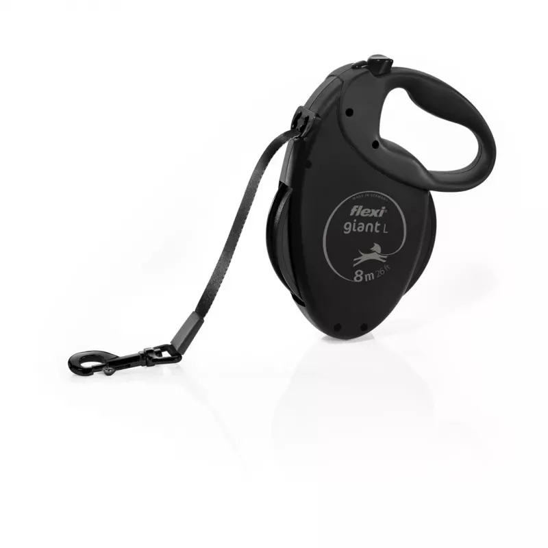 FLEXI Giant Tape Juoda Edition - automatinis šuns pavadėlis - 8 m