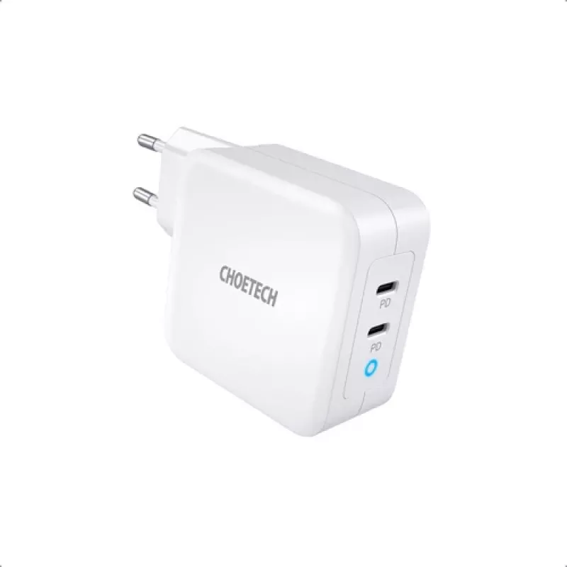 Maitinimo adapteris CHOETECH Charger GaN 2x USB-C 100W PD, modelis PD6008