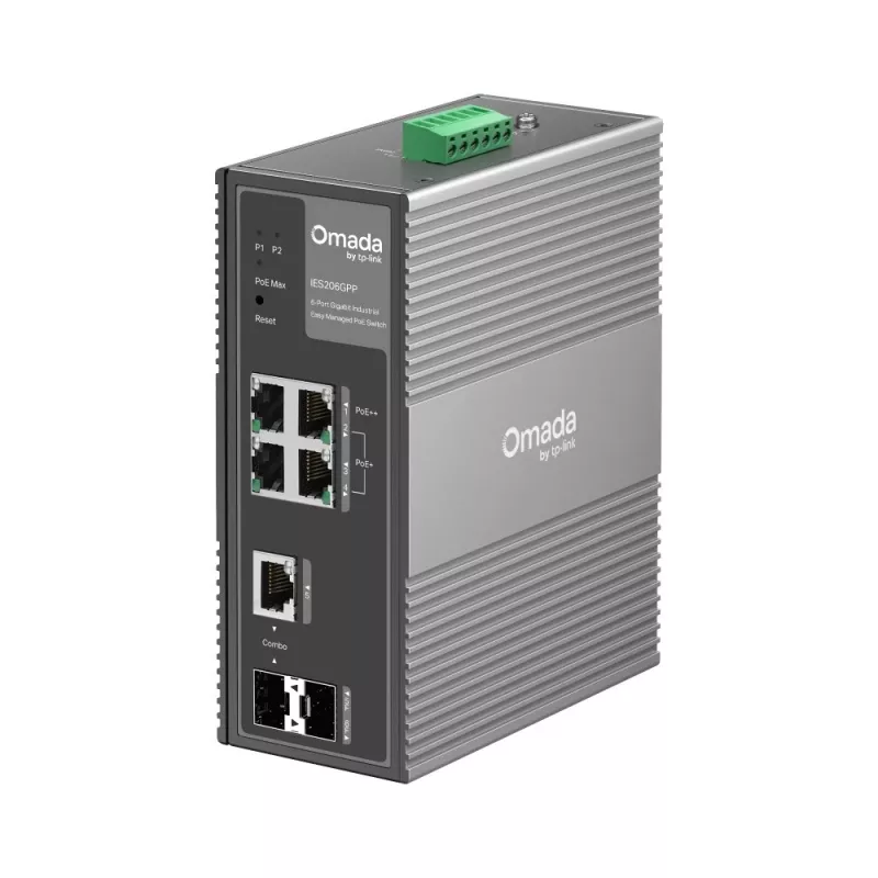TP-Link IES206GPP tinklo komutatorius Valdomas Gigabit Ethernet (10/100/1000) Power over Ethernet (PoE) Juodas
