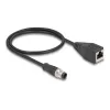 DeLOCK M12 adapterio kabelis D-koduotas 4 kontaktų kištukas į RJ45 lizdą 50 cm