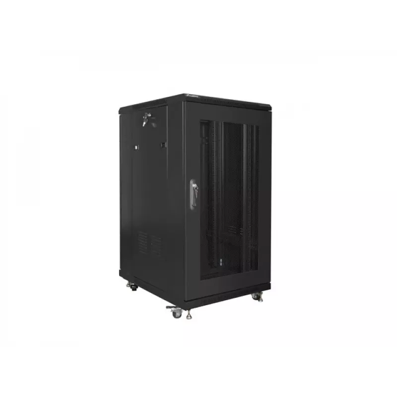 Laisvai stovinti spinta LANBERG FF01-6822-23B 22U, 19 colių bėgiai, 1159×600×800 mm, IP20, ratukai, rakinama spyna, juoda