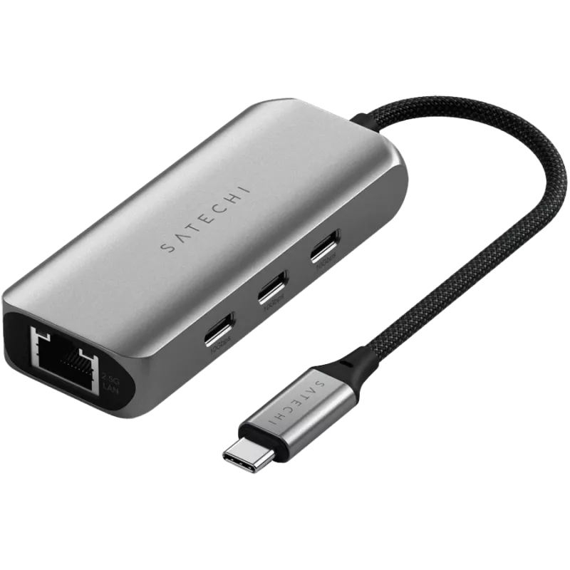 Satechi 4-in-1 dokinė stotelė ST-H3C25EM USB-C 3.2 Gen2 pilka (ST-H3C25EM)