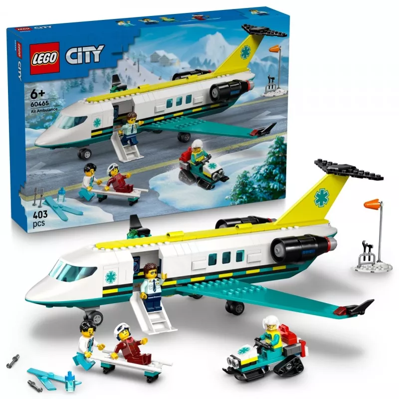 LEGO City avarinis lėktuvas 60465 – mažas gelbėjimo orlaivio konstravimo rinkinys, 403 dalys, 4 minifigūrėlės, amžius 6+