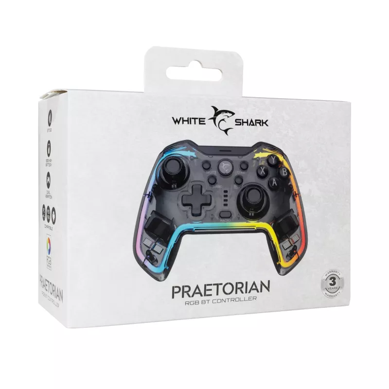 Žaidimų valdiklis White Shark GPW-8040 RGB belaidis Bluetooth, modelis PRAETORIAN
