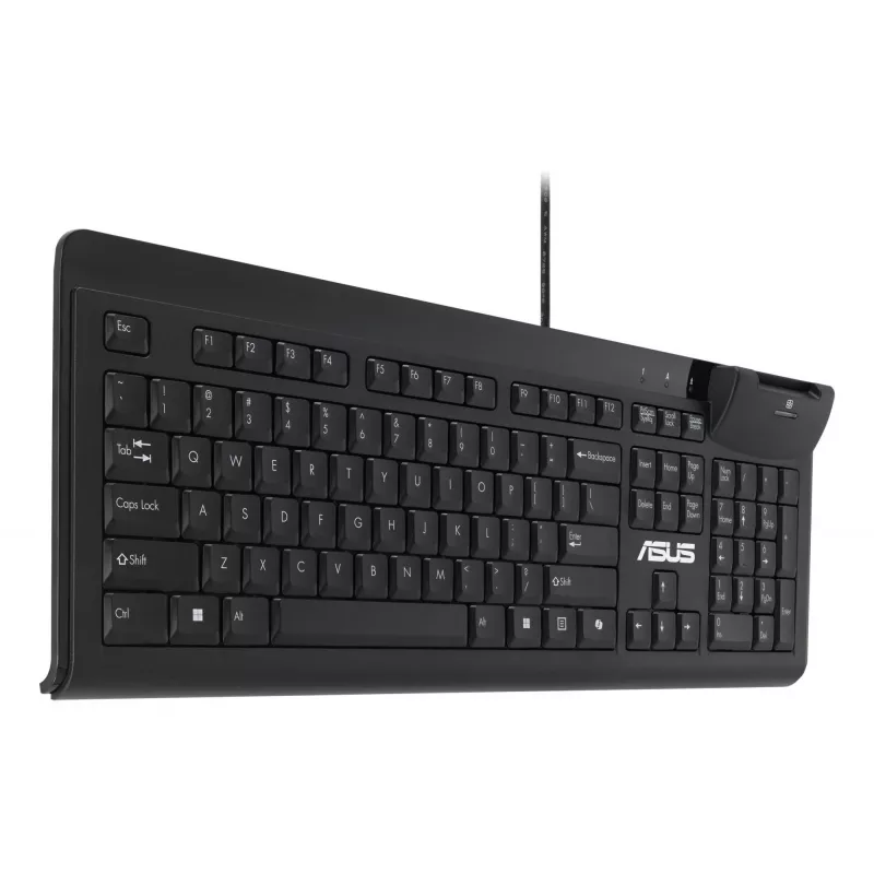 Laidinė pilno dydžio klaviatūra ASUS KU100 juoda, estiškas išdėstymas, USB Type-A, 2 m laidas