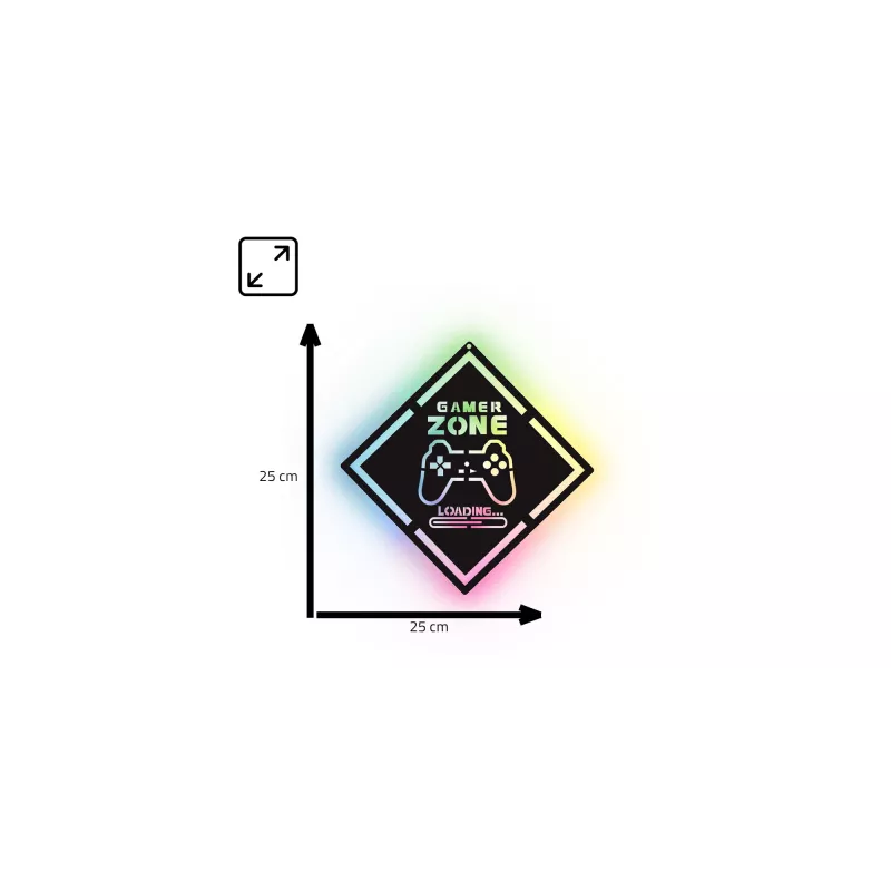 LED neoninis ženklas MANTA MASNL132RGB Style Neon Lights GAMER ZONE, RGB apšviesta sienų puošmena