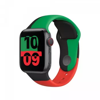 „Apple“ 44 mm „Juoda Unity“ sportinė juostelė S/M, juoda, žalia, raudona