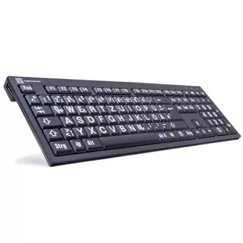 Klaviatūra Logickeyboard XL Print USB QWERTZ vokiška juoda