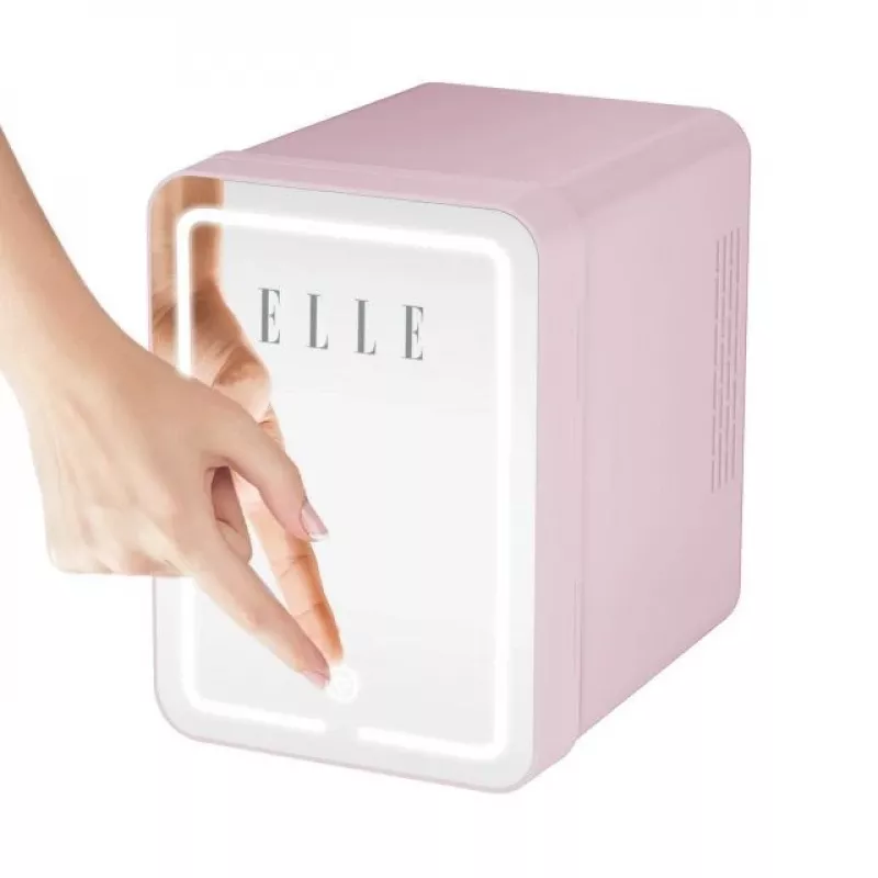 Mini šaldytuvas su LED kosmetikos veidrodžiu Elle ESDAFX04PUEU 4 L, violetinis
