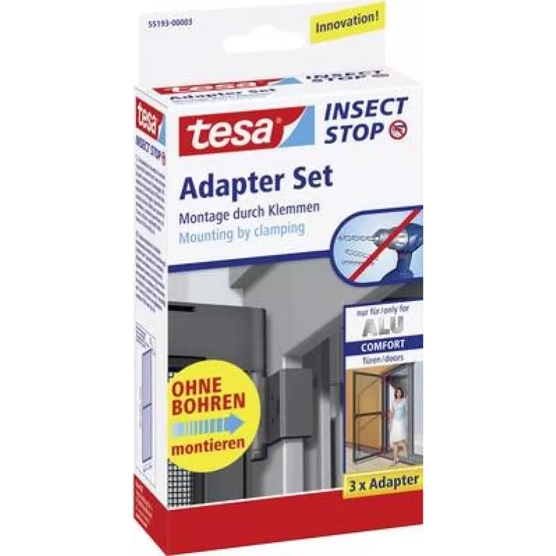 Ekrano adapterių rinkinys Tesa 55193-03 Alu Comfort tinkleliui nuo vabzdžių