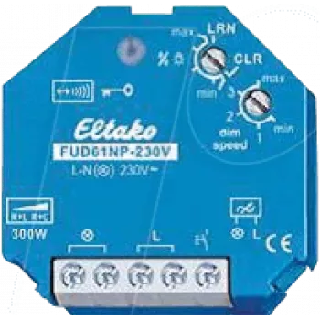 Dimmer jungiklis Eltako FUD61NP-230V 30100830 belaidis universalus 230 V apšvietimo valdymui