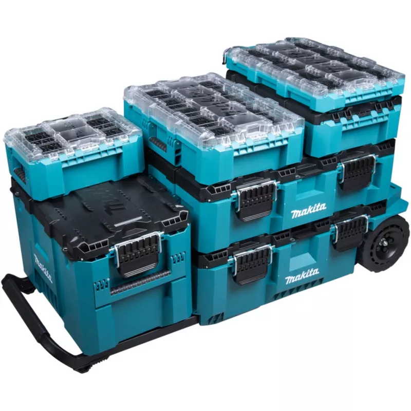 MAKTRAK Organizer compact , įrankių dėžė mėlyna/permatoma, permatomas dangtis
