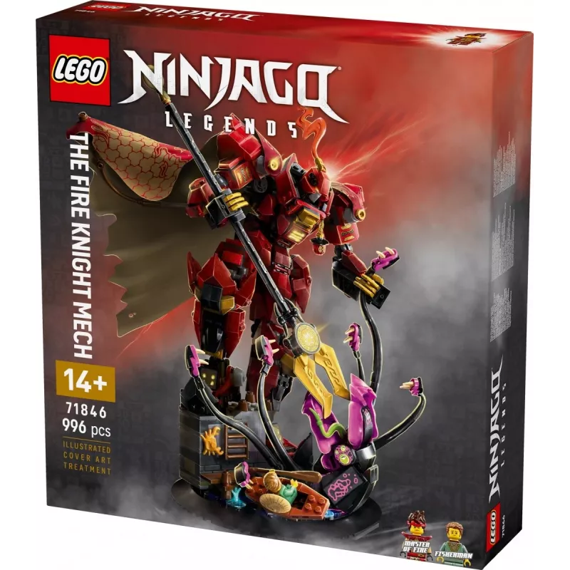 LEGO konstruktorius NINJAGO 71846 Ugnies riterio mecha, 996 dalys, 2 minifigūrėlės, judinamos galūnės, 260 mm aukštis