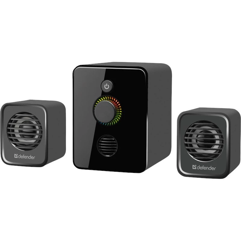 2.1 kompiuterio garsiakalbiai DEFENDER V12 11W RMS USB, 3.5 mm, žemų dažnių garsiakalbis, juodi, 223×115×130 mm