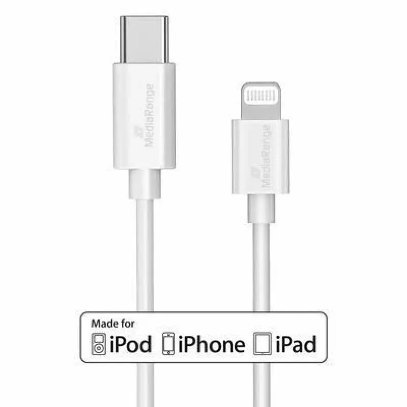 USB laidas MediaRange MRCS215 1m USB C USB C/Lightning Baltas