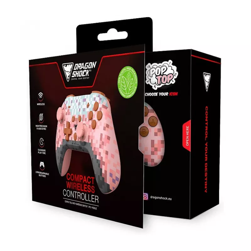 Dragonshock Controller Poptop belaidžiai kubeliai rausvas jungiklis
