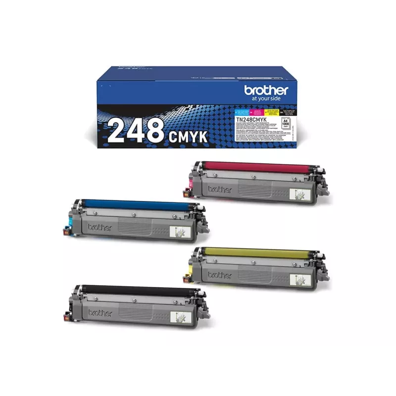 Brother TN-248VAL dažų kasetė 4 vnt. Originali juoda, žydra, purpurinė, geltona
